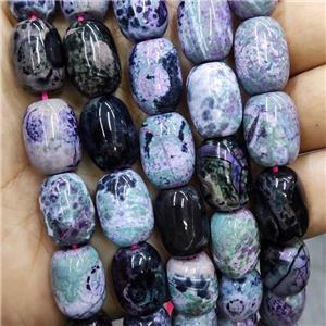 Natural Agate Beads Barrel Fired Dye, approx 13-17mm, 22pcs per st
