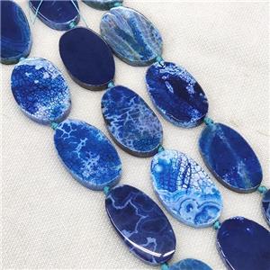 Natural Veins Agate Beads Freeform Slice Flat Blue Dye, approx 25-48mm