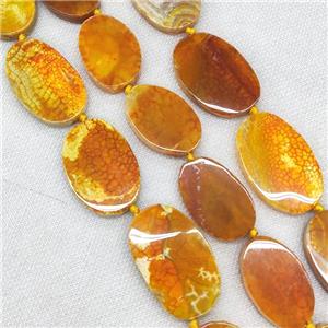 Natural Veins Agate Beads Freeform Slice Flat Orange Dye, approx 25-48mm