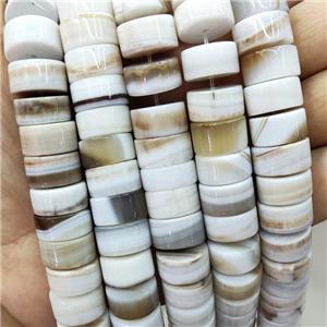 Natural Agate Heishi Beads White, approx 7-15mm