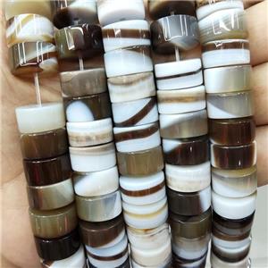Natural Agate Heishi Beads Coffee, approx 7-15mm