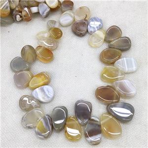 Natural Botswana Agate Beads Teardrop Graduated Topdrilled, approx 15-30mm