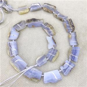 Natural Blue Lace Agate Beads Freeform Graduated, approx 10-27mm