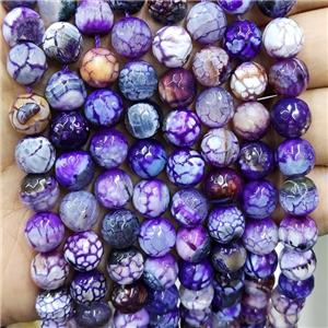 Purple Veins Agate Beads Faceted Round Dye, approx 10mm dia