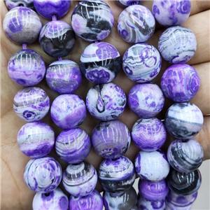 Natural Agate Beads Purple Fired Smooth Round, approx 12mm dia