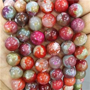 Natural Agate Beads Multicolor Dye Smooth Round, approx 14mm
