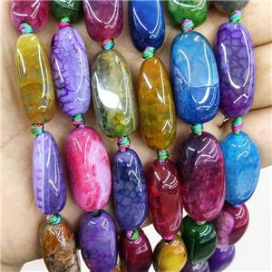 Natural Veins Agate Beads Mixed Color Dye Freeform, approx 11-24mm