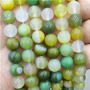 Natural Agate Beads Green Dye Smooth Round, approx 10mm