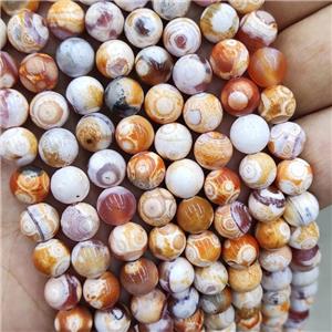 Fire Agate Beads Orange Dye Smooth Round, approx 6mm