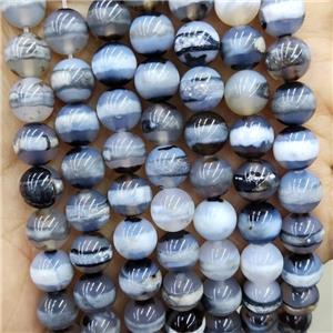 Natural Agate Beads Dye Blue Smooth Round, approx 8mm