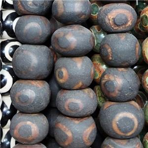 Tibetan Agate Rondelle Beads Black Eye, approx 15-20mm, 22pcs per st