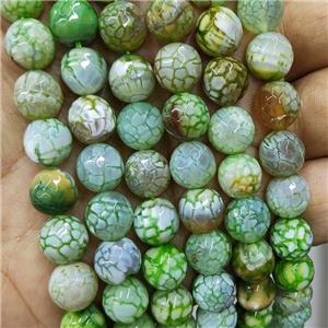 Olive Veins Agate Beads Dye Faceted Round, approx 10mm dia