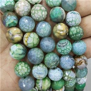 Olive Veins Agate Beads Dye Faceted Round, approx 14mm dia