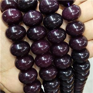 Darkred Jade Beads Dye Smooth Rondelle, approx 15x20mm
