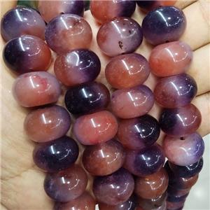 Purplepink Jade Beads Dye Smooth Rondelle, approx 15x20mm