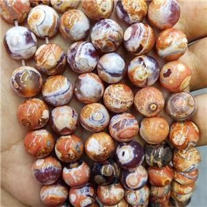 Orange Fire Agate Beads Dye Smooth Round, approx 12mm dia