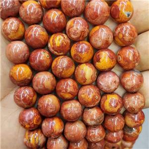 Orange Agate Beads Dye Smooth Round, approx 12mm dia