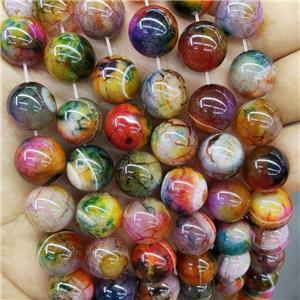Natural Agate Beads Dye MultiColor Smooth Round, approx 14mm dia