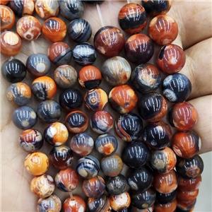 Natural Agate Beads Fired Red Dye Smooth Round, approx 8mm dia