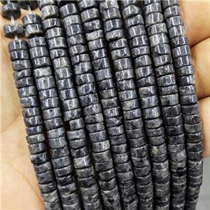 Black Labradorite Heishi Beads Larvikite, approx 6mm