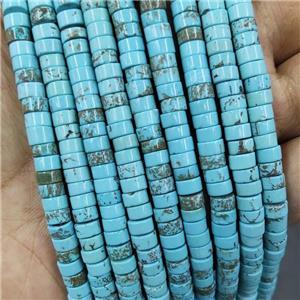 Teal Magnesite Turquoise Heishi Beads, approx 6mm