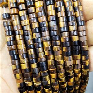 Natural Tiger Eye Stone Heishi Spacer Beads, approx 6mm
