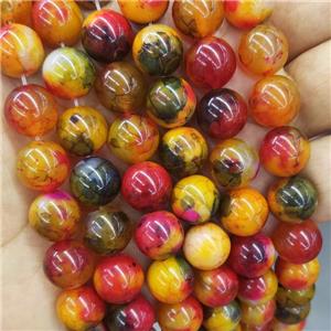 Natural Agate Beads Dye Smooth Round, approx 12mm dia