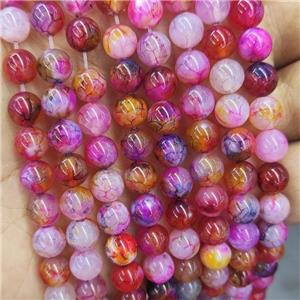 Natural Agate Beads Fuchsia Dye Smooth Round, approx 8mm dia