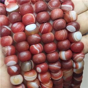 Natural Striped Agate Rondelle Beads Red Dye, approx 10-14mm