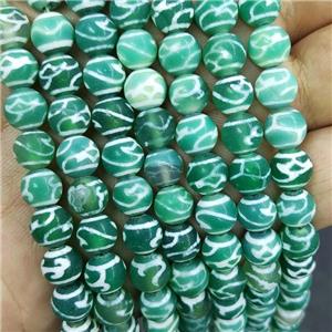Tibetan Agate Beads Green Smooth Round, approx 8mm dia, 48pcs per st