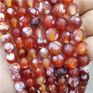 Natural Agate Beads Red Dye Fired Smooth Round, approx 10mm dia