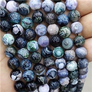 Natural Agate Beads Fire Green Black Smooth Round, approx 10mm dia