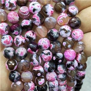 Pink Fire Agate Beads Faceted Round, approx 10mm dia