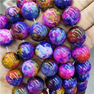 Natural Agate Beads Multicolor Dye Smooth Round, approx 20mm dia