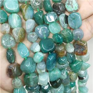 Natural Agate Chips Beads Freeform Green Dye, approx 10-12mm