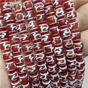 Tibetan Agate Beads Red Smooth Round, approx 8mm dia