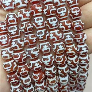 Tibetan Agate Beads Red Smooth Round, approx 10mm dia, 35pcs per st