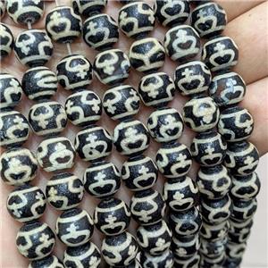 Tibetan Agate Beads Black Round, approx 10mm dia