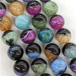Natural Druzy Agate Round Beads Mixed Color Dye Smooth, approx 18mm