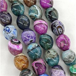 Natural Agate Barrel Beads Mixed Color Dye, approx 16-17mm