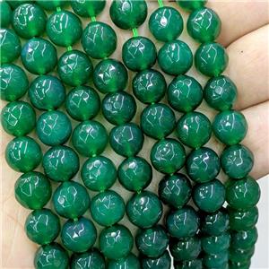 Natural Agate Beads Green Dye Faceted Round, approx 10mm