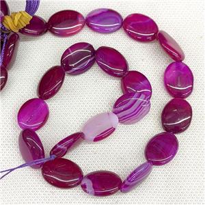 Natural Stripe Agate Oval Beads Hotpink Dye, approx 15-20mm