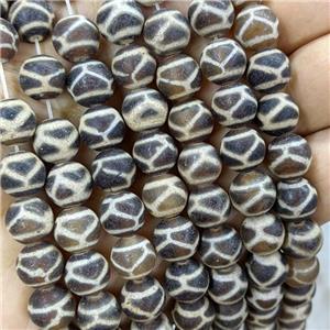 Tibetan Agate Round Beads Tortoise Coffee Matte, approx 10mm