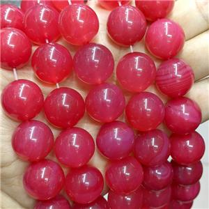 Natural Agate Beads Red Dye Smooth Round, approx 18mm dia, 20pcs per st