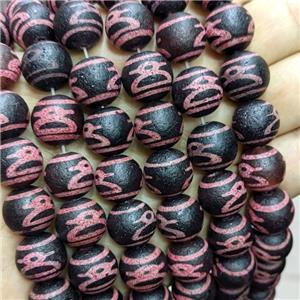 Tibetan Agate Round Beads Pink Dye, approx 14mm dia, 24pcs per st