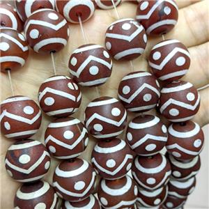 Tibetan Agate Beads Red Round, approx 20mm dia, 18pcs per st
