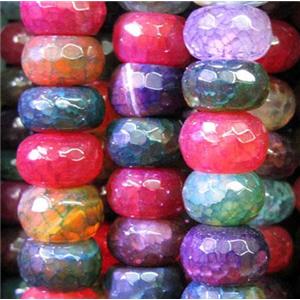 veins mixed Agate Stone beads, faceted abacus, mix color, approx 5x8mm, 75pcs per st
