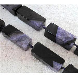 Agate Druzy beads, cuboid, purple, approx 15x15x40mm. 16 inches
