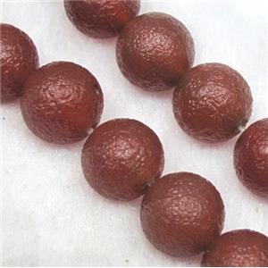 rough red Tibetan Agate stone beads, round, 6mm dia, approx 62pcs per st