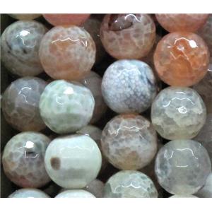 orange fire agate beads, faceted round, 14mm dia, approx 27pcs per st